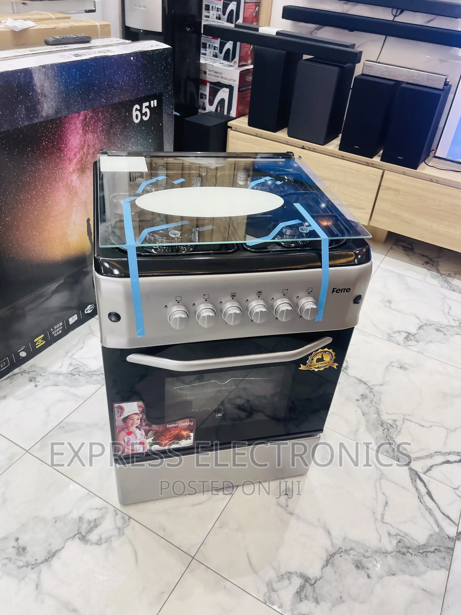 60/60 Stove Cooker Oven Grill Sliver 4burner 
