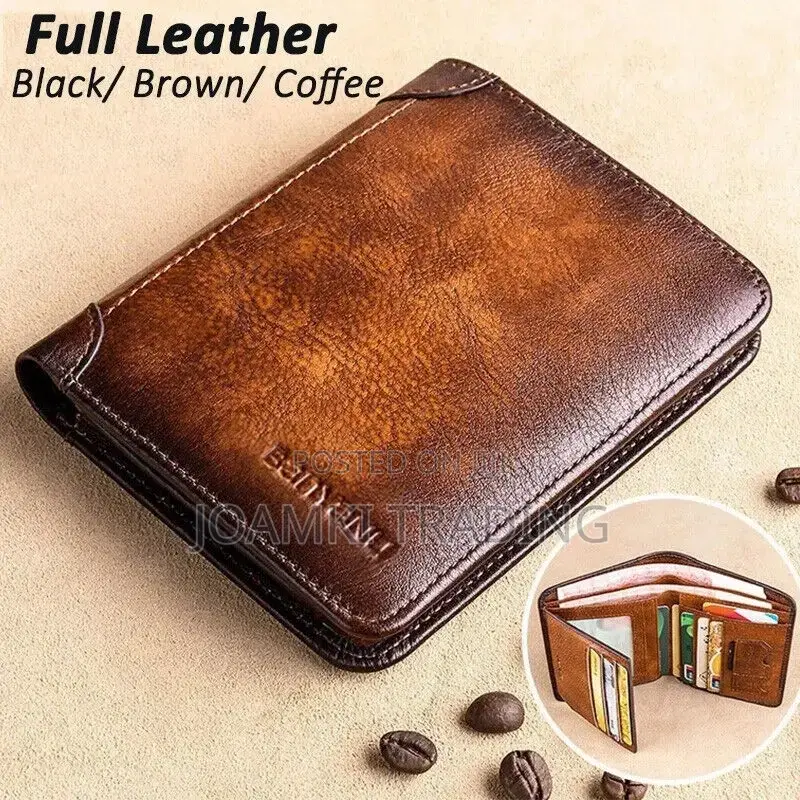 Genuine Leather Wallet for Men Rfid Vintage Multi Function