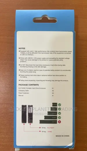 M2 (Ngff Nvme) to Usb 3.1 SSD 2 in 1 Enclosure