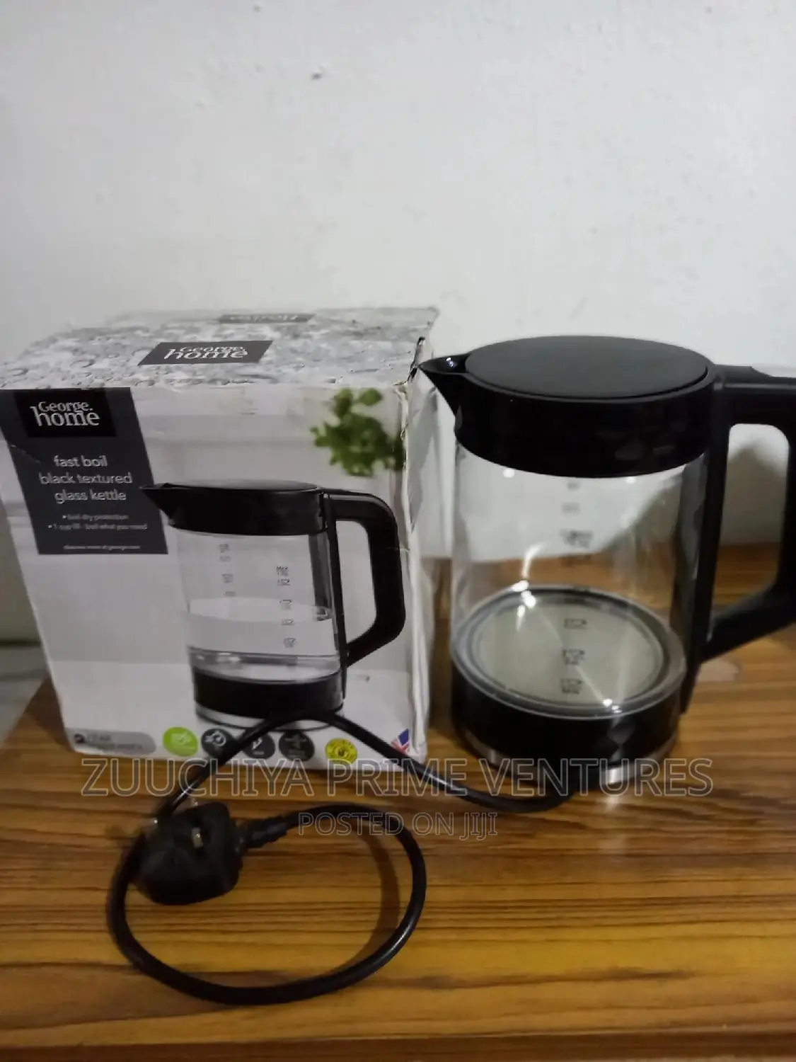 1.7l George Home Textured Glass Kettle From Uk 