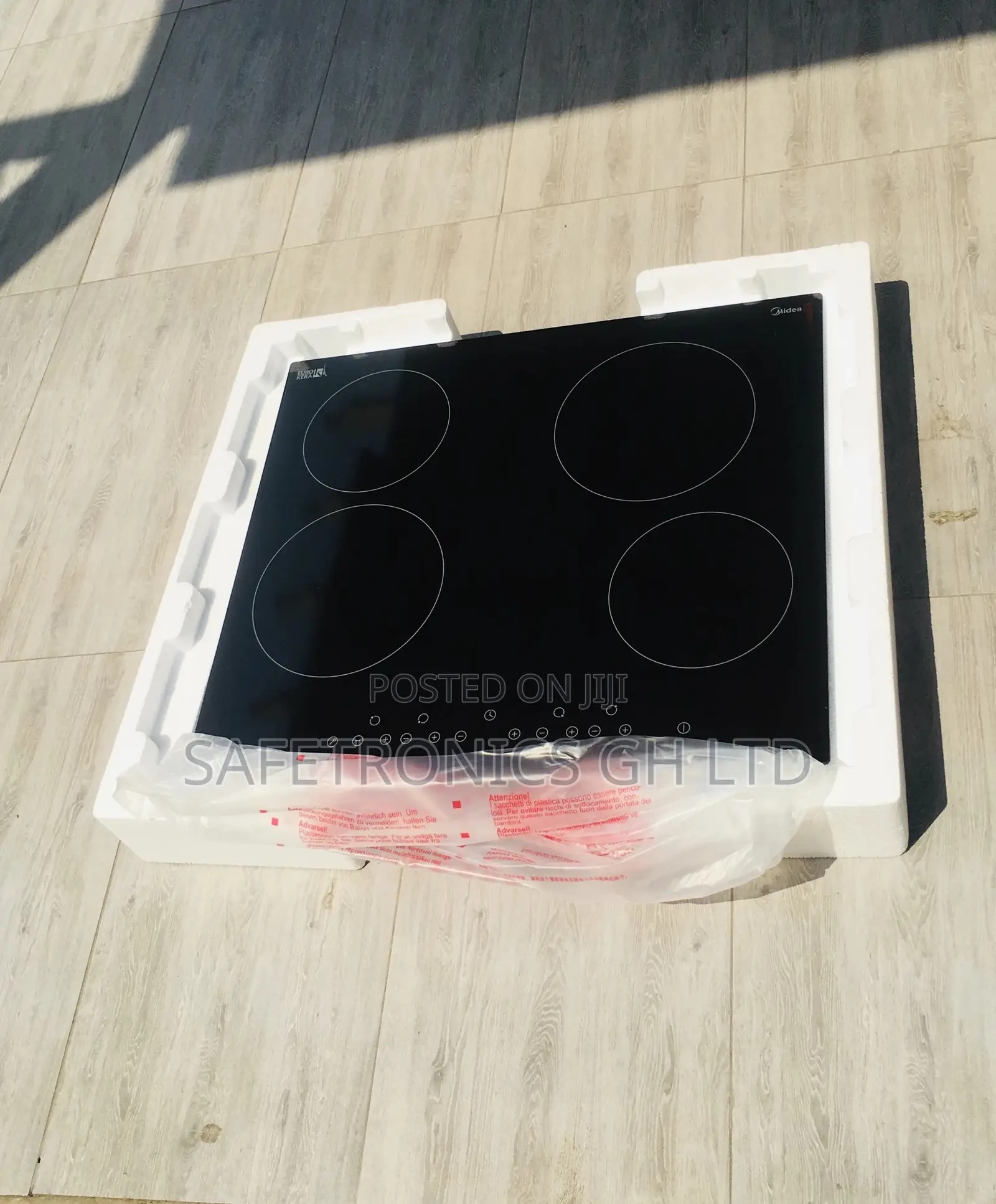Glass Black Midea MC-HF605 Electric 4 Hobs Cooker