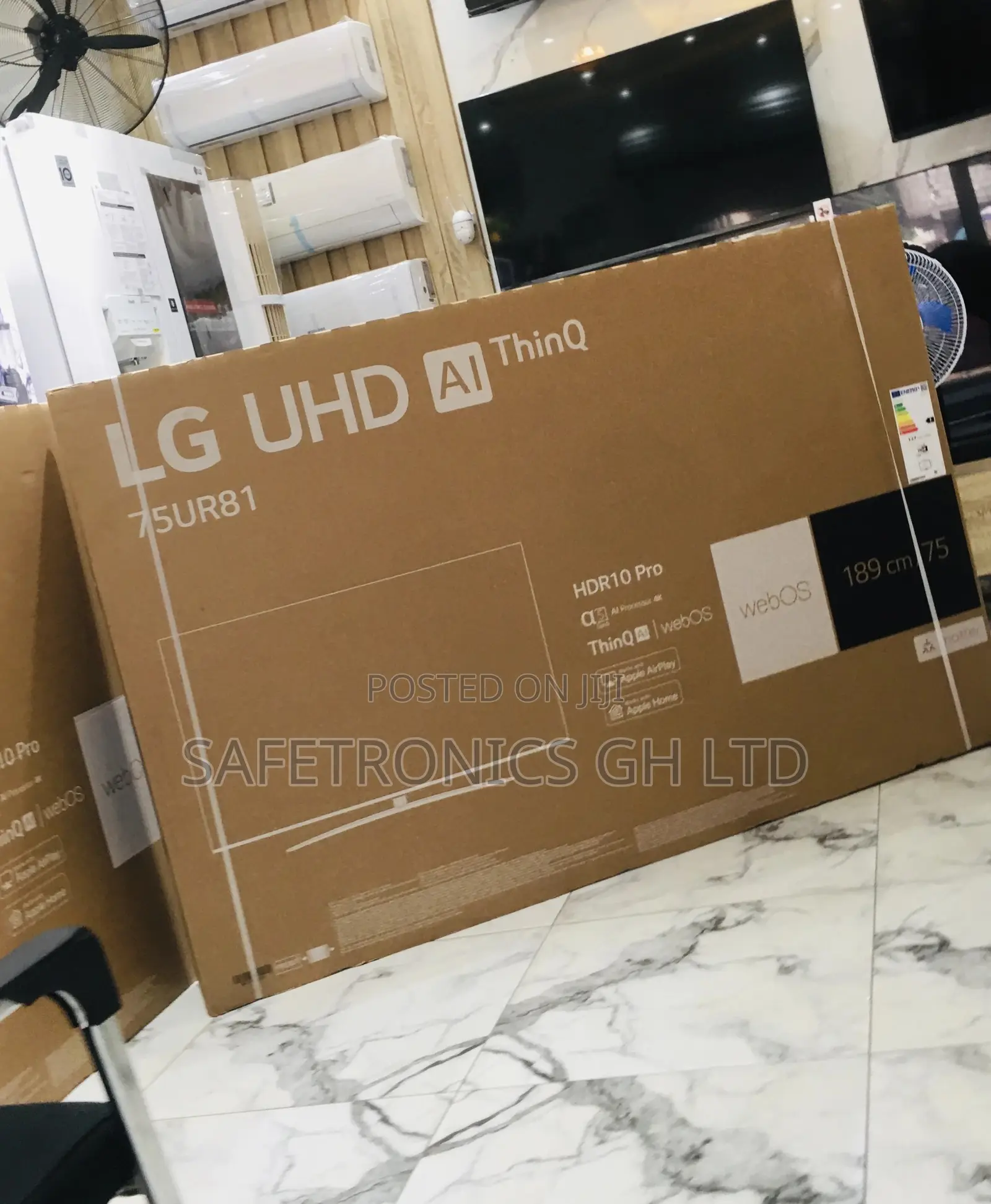 75 Inches Glossy LED Black LG UR81 Smart Electric UHD Tv