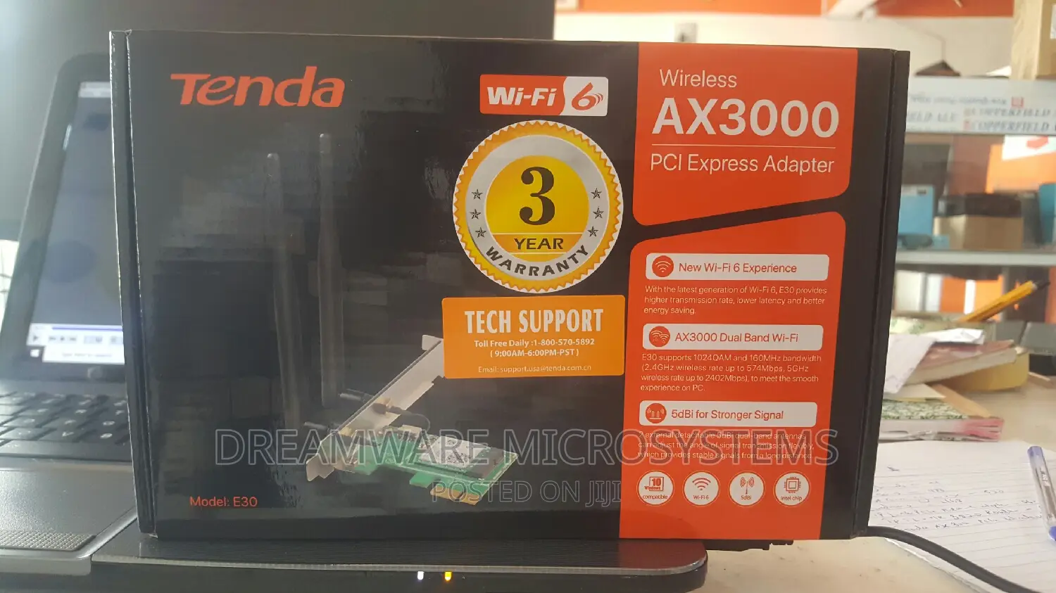 Tenda E30 Wireless Ax3000 Pci Express Adapter/Bluetooth