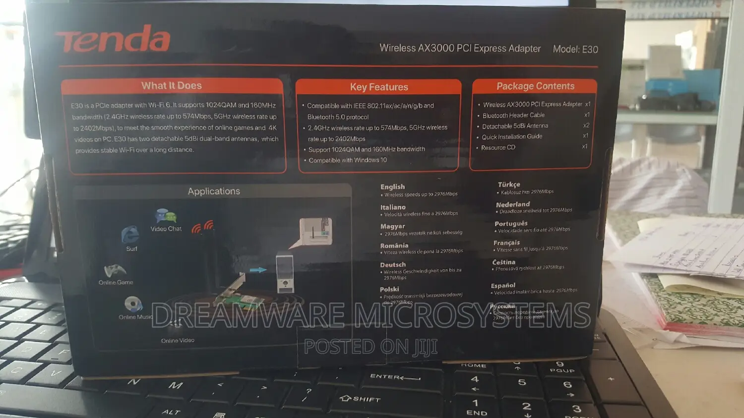 Tenda E30 Wireless Ax3000 Pci Express Adapter/Bluetooth