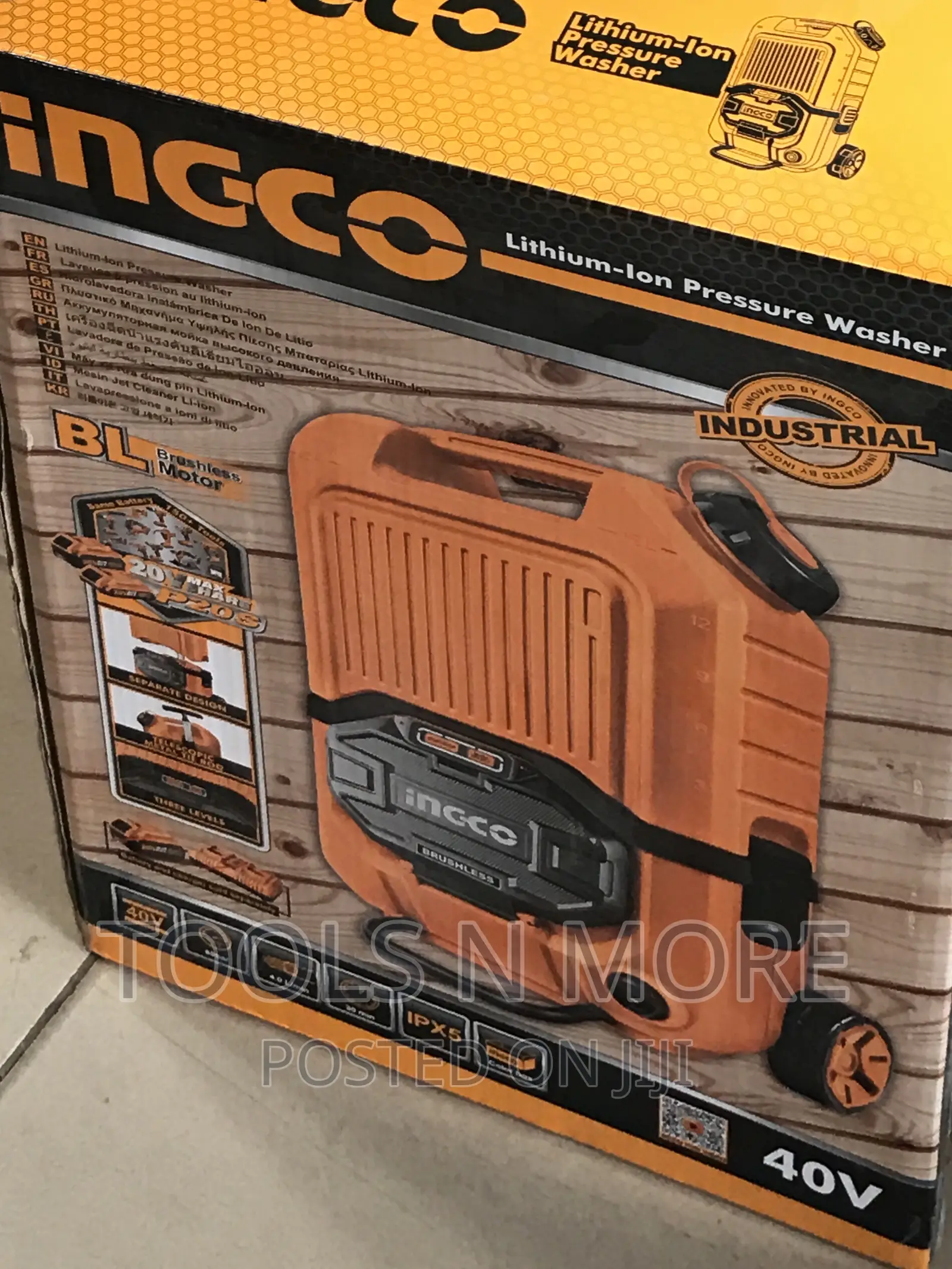 Ingco Cordless Pressure Washer 40v (With Battery Set)