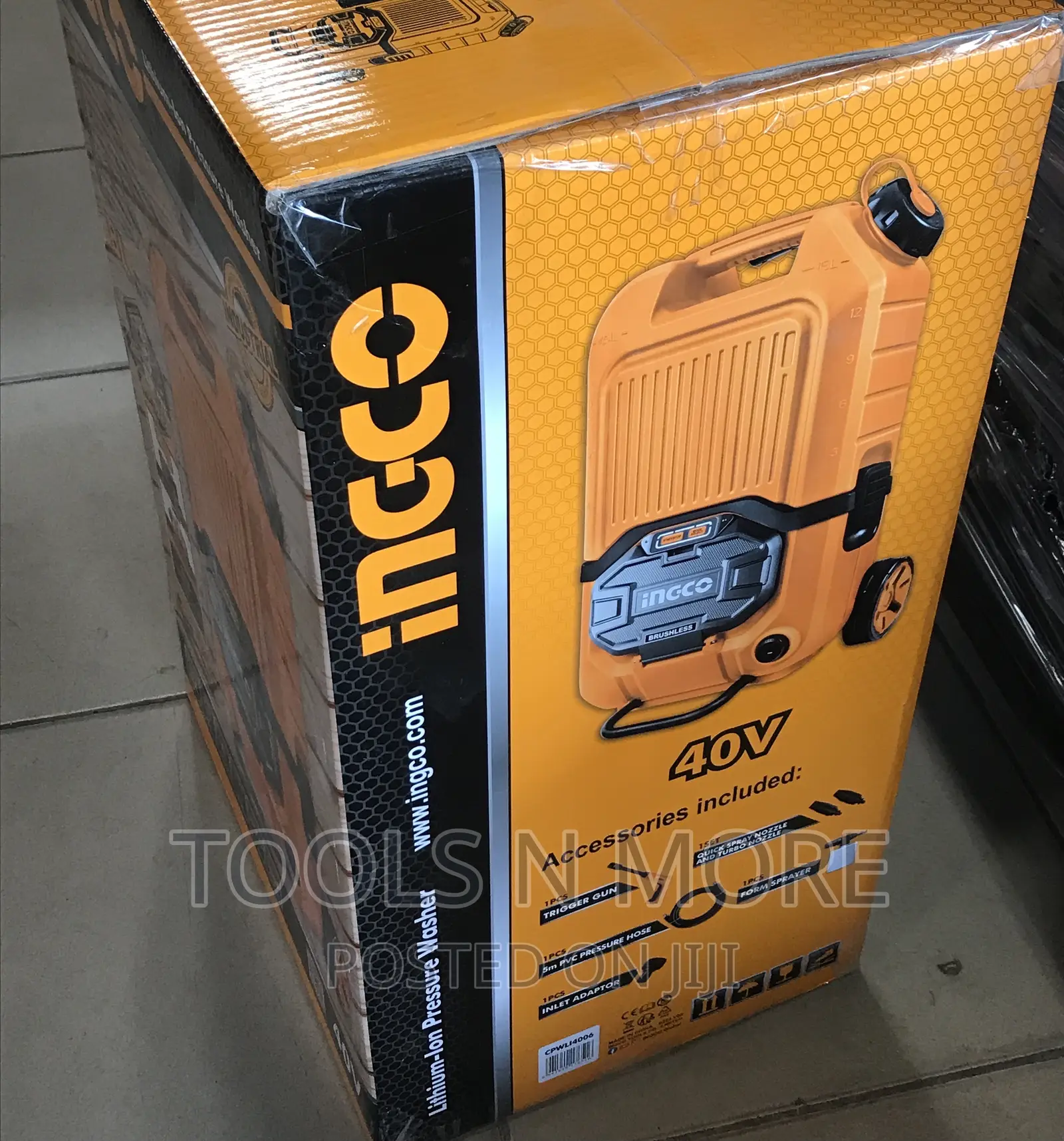Ingco Cordless Pressure Washer 40v (With Battery Set)