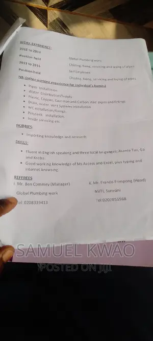 Manual Labour CV