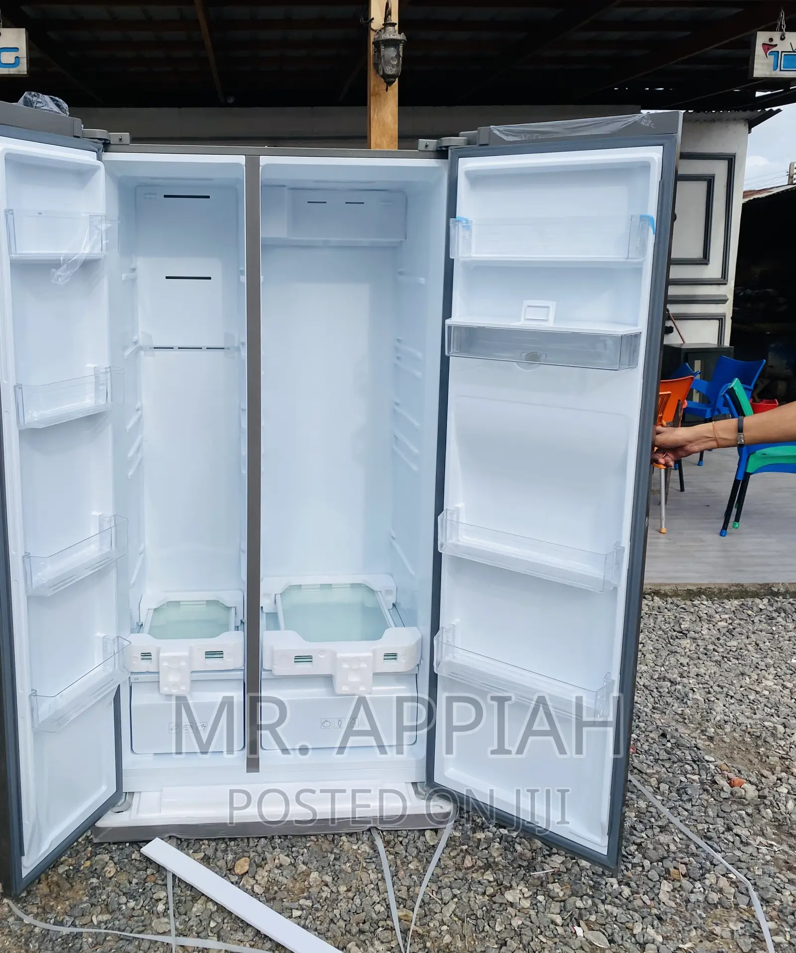 Brand New TCL P520SBN Side by Side Fridge(Gray).