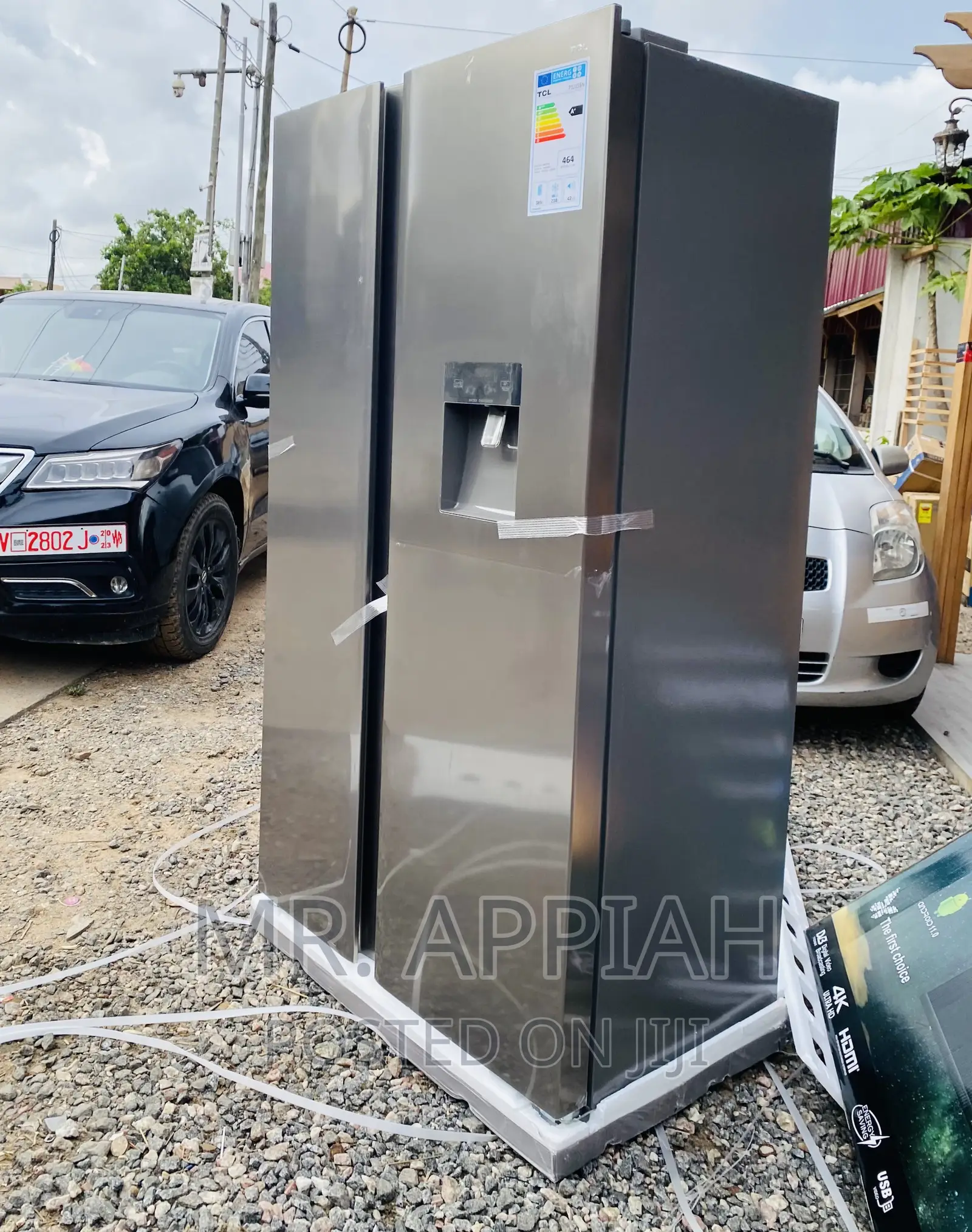 Fast Cooling TCL P520SBN Side by Side Refrigerator(Gray).