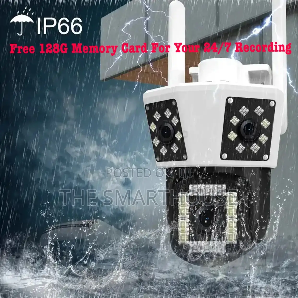 Smart Triple Lens CCTV Camera (Plus Free 128G Memory Card)