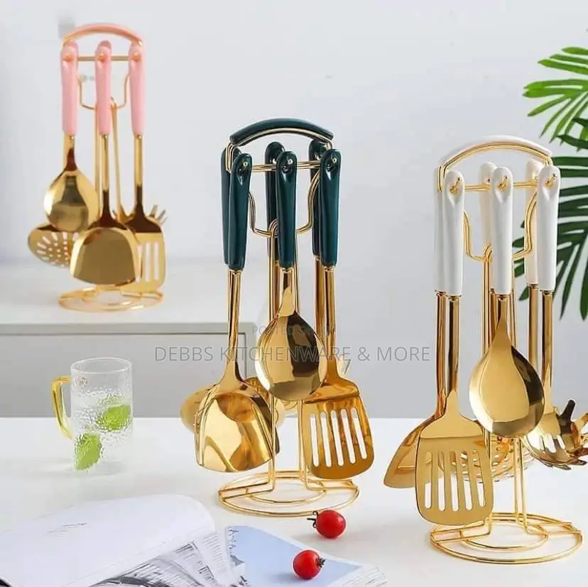 7pcs Gold Food Server Kitchenware Set