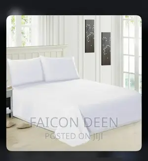 Hotel White Stripped Bedsheets With Pillow Cases