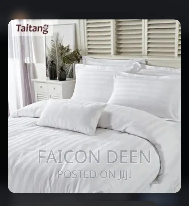 Luxurious White Stripped Bedsheet With Pillow Cases