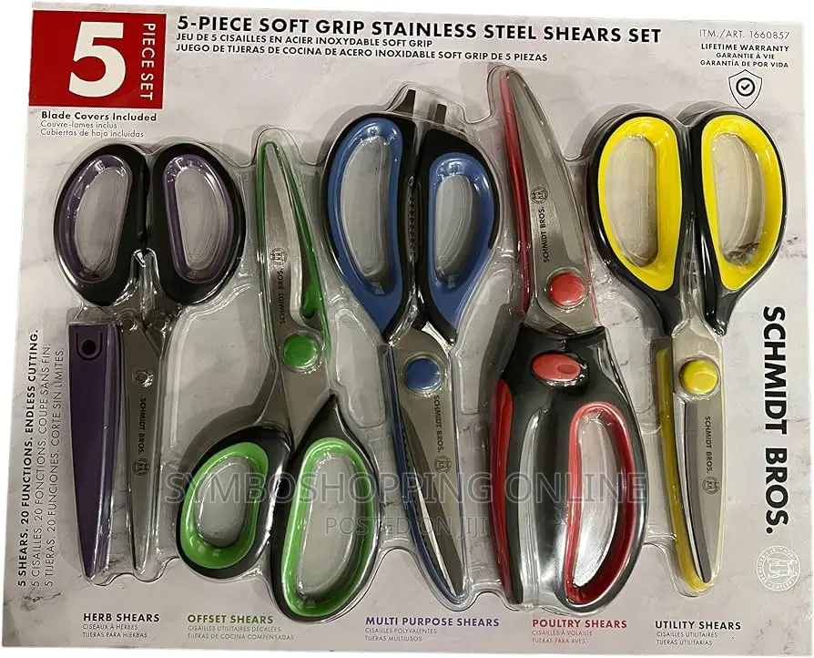 Schmidt Bros 5 - Piece Soft Grip Stainless Steel Shears Set