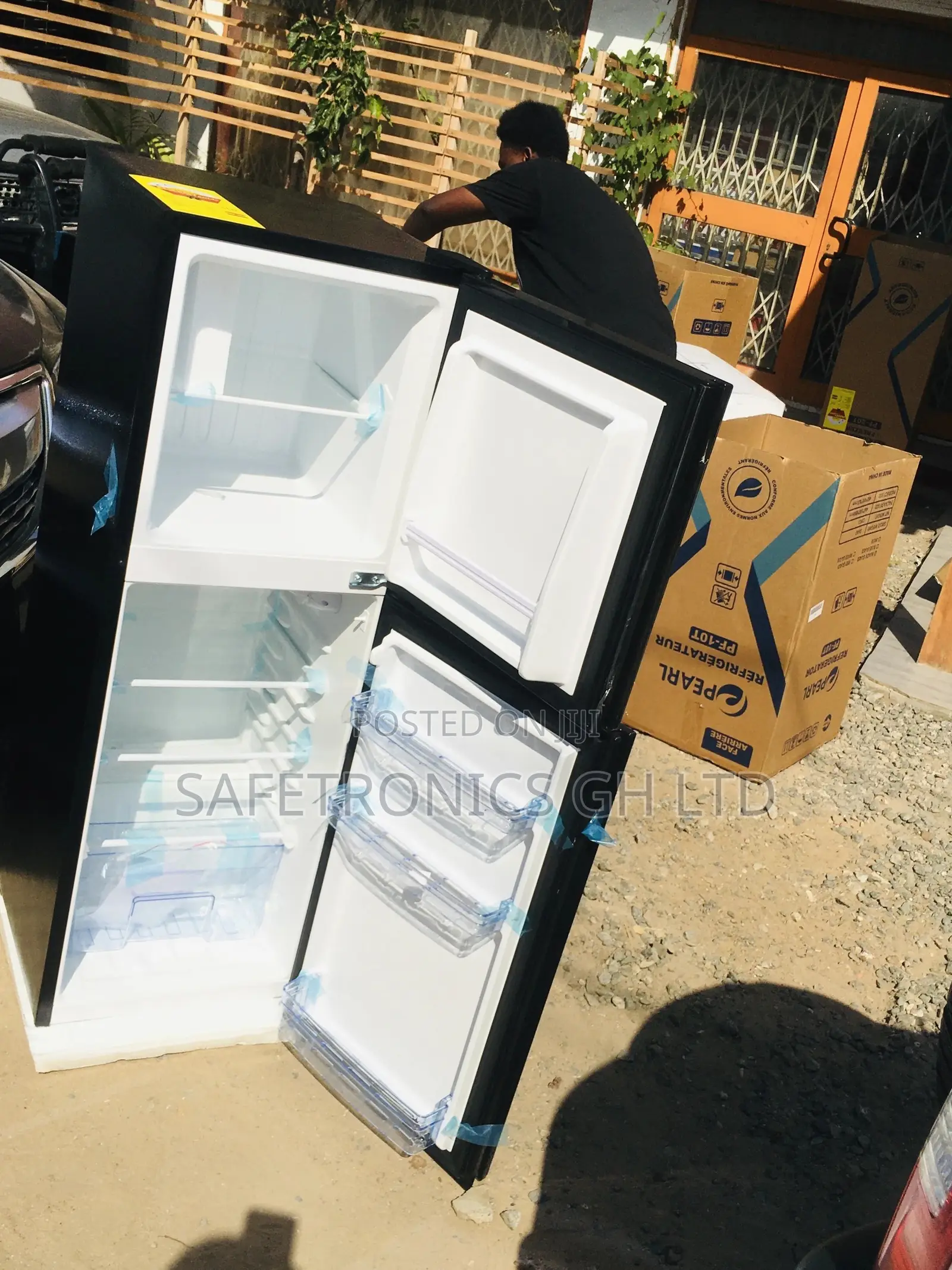 Topfreezer Black Doubledoor Glass Pearl PF-20T Fridge
