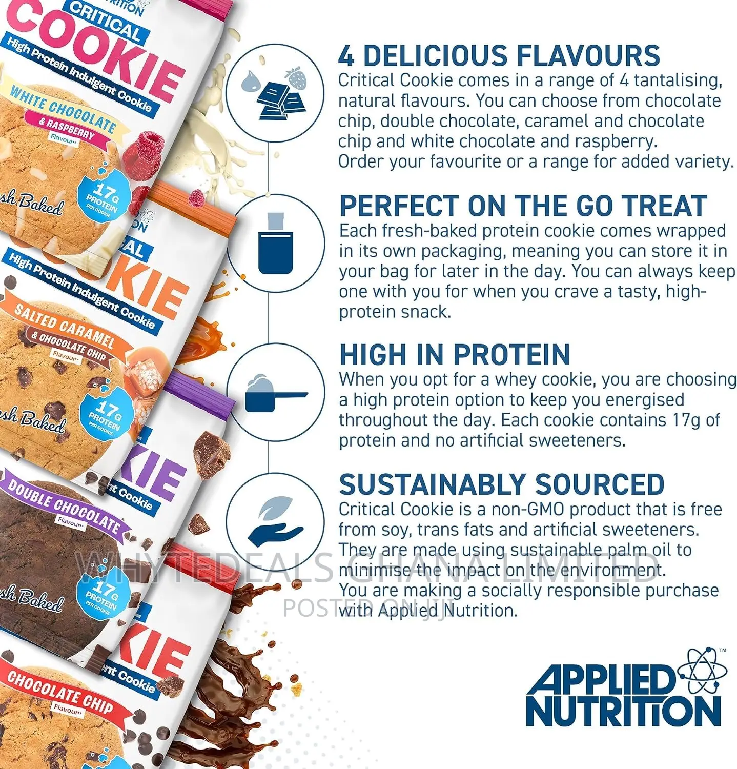Applied Nutrition Critical Cookie High Protein Bar Biscuits