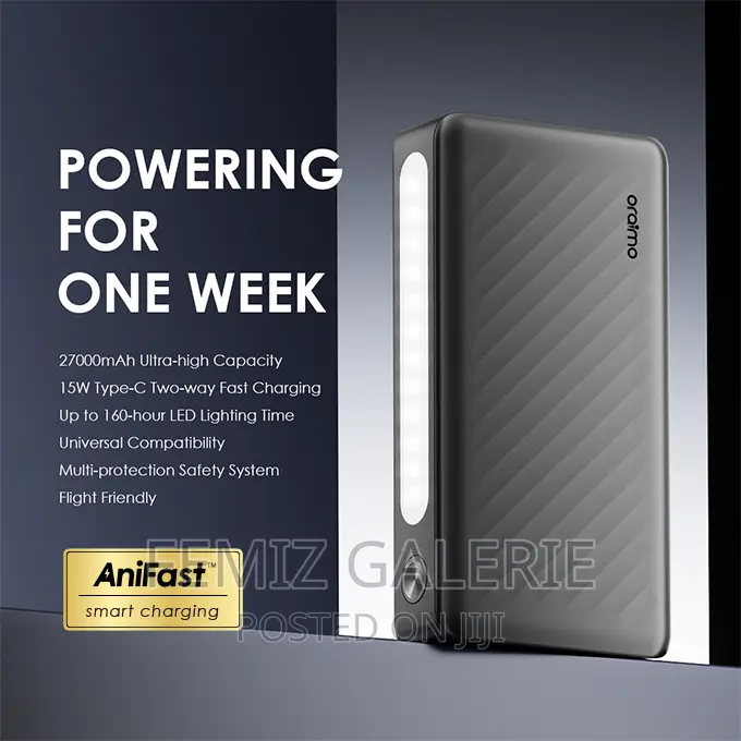 Oraimo Traveler 3 Lit; 27000mah 15w Power Bank
