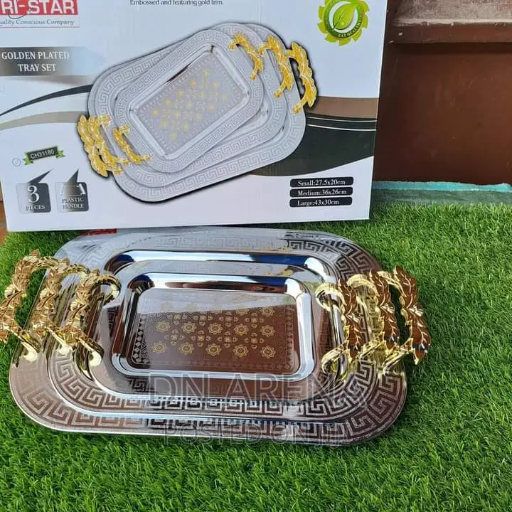 3 Set Tristar Stainless Steel Trays