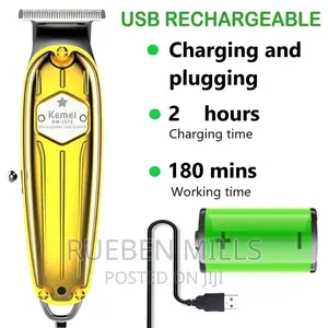 USB Rechargeable Kemei Sakora Skin Barbering Shaving Machine