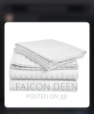 Photo - White Stripped Cotton Bedsheet With Pillow Cases