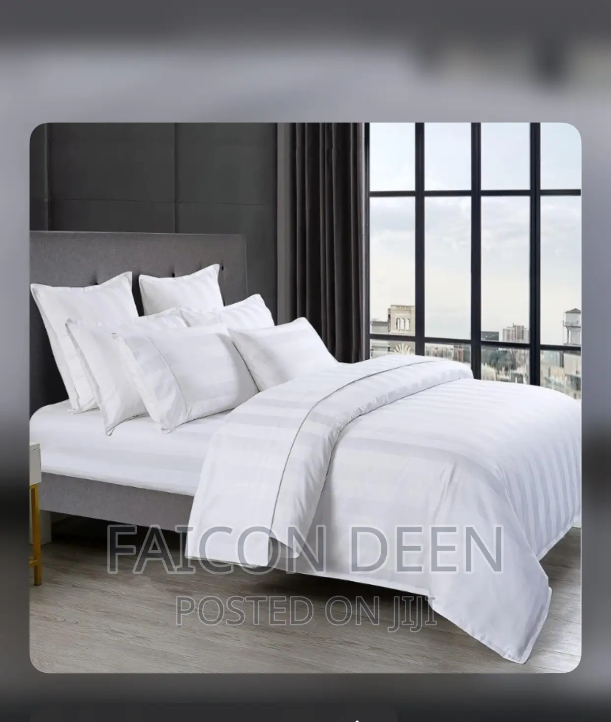 White Stripped Hotel Bedsheet With Pillow Cases
