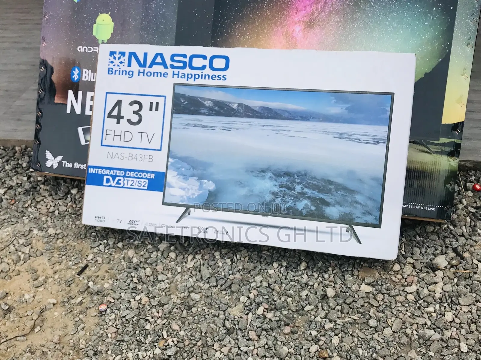 Black Nasco Electric Digital Full HD 43 Inches Glossy LED