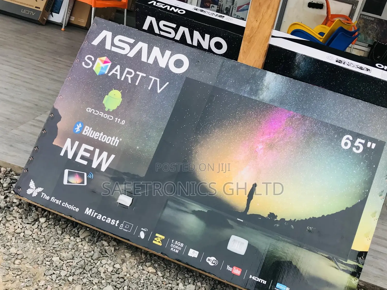 65 Inches Glossy LED Black Asano Electric Smart UHD Tv