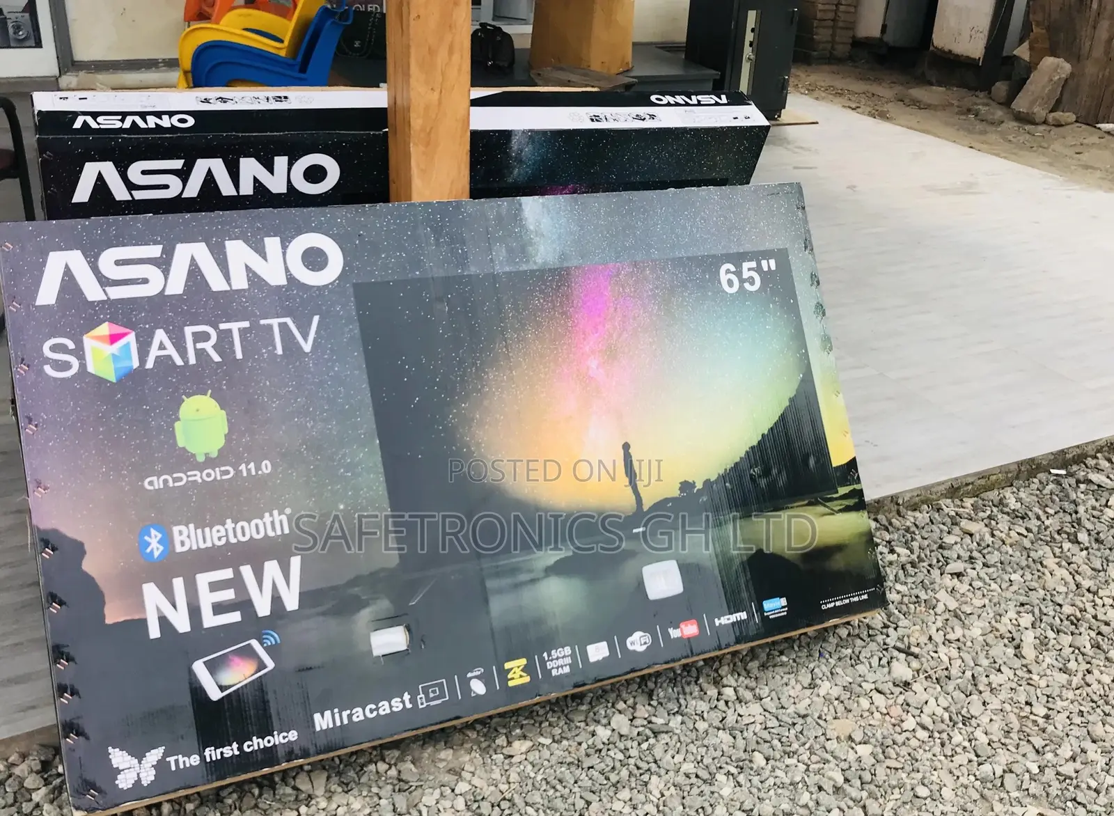 Smart UHD LED Glossy Black Asano Electric 65 Inches Tv