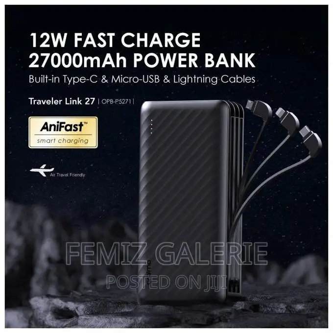 Oraimo Traveler Link 27; 27000mah 12w Power Bank
