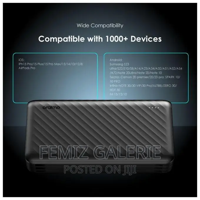 Oraimo Traveler Link 27; 27000mah 12w Power Bank