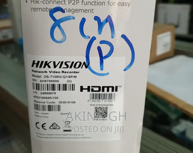 Hikvision 8ch Poe NVR Ds-7108ni-Q1/8p/M 2