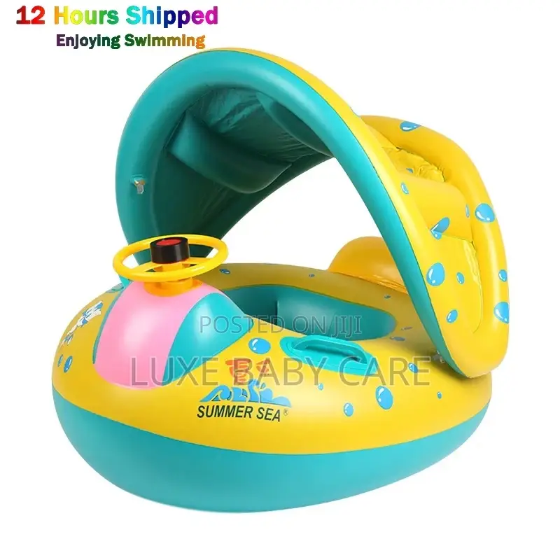 Inflatable Kid’S Swimming Ring With Sunshade