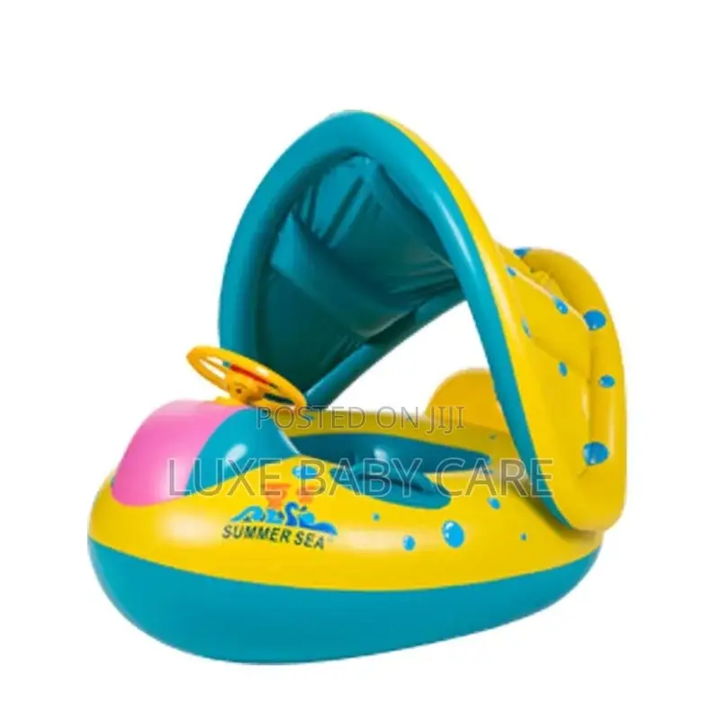 Inflatable Kid’S Swimming Ring With Sunshade