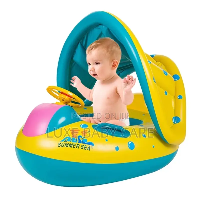 Inflatable Kid’S Swimming Ring With Sunshade