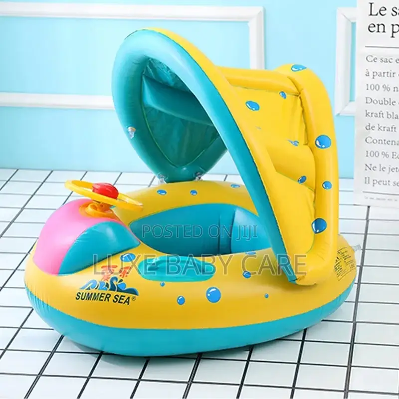Inflatable Kid’S Swimming Ring With Sunshade