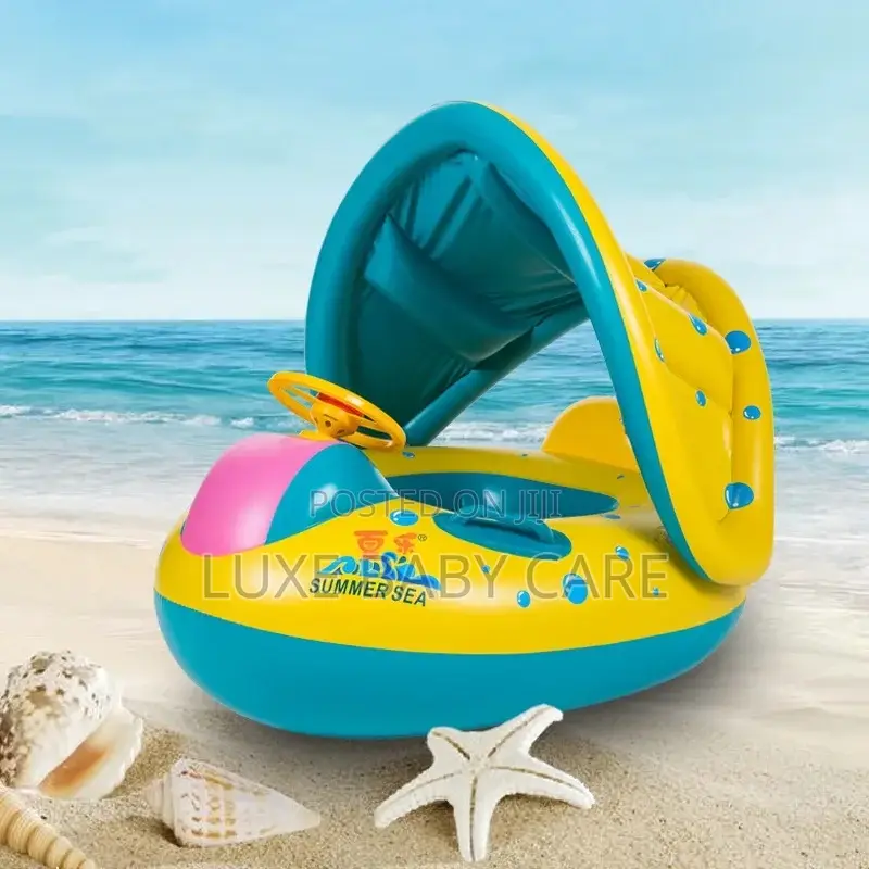 Inflatable Kid’S Swimming Ring With Sunshade