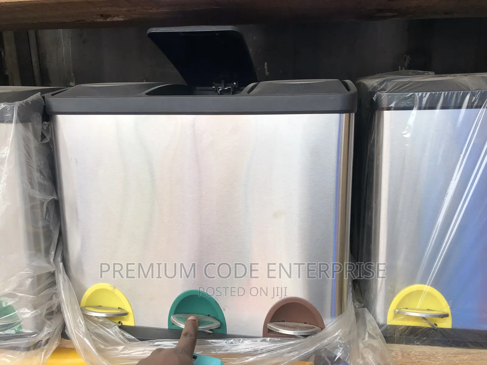 Stainless Steel TRIPLE Pedal Bin 3 in 1, 24 Liters, 8 Liters