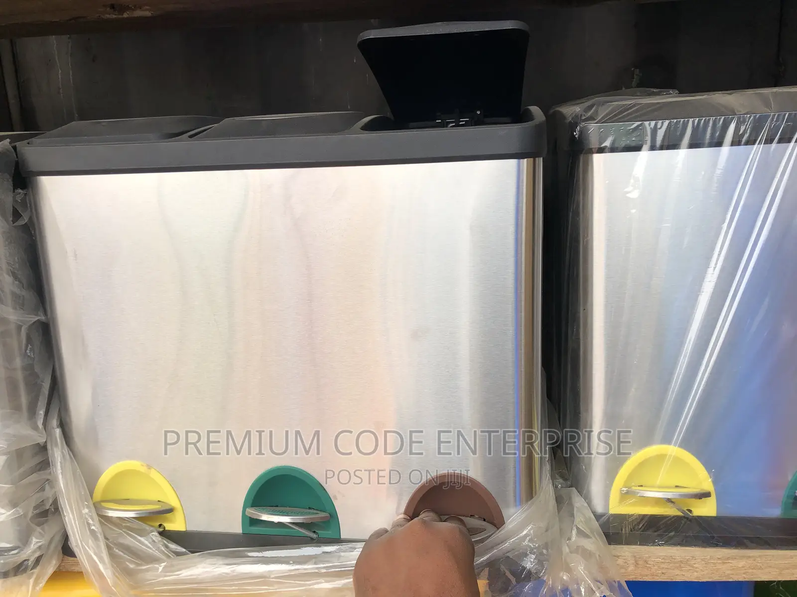 Stainless Steel TRIPLE Pedal Bin 3 in 1, 24 Liters, 8 Liters