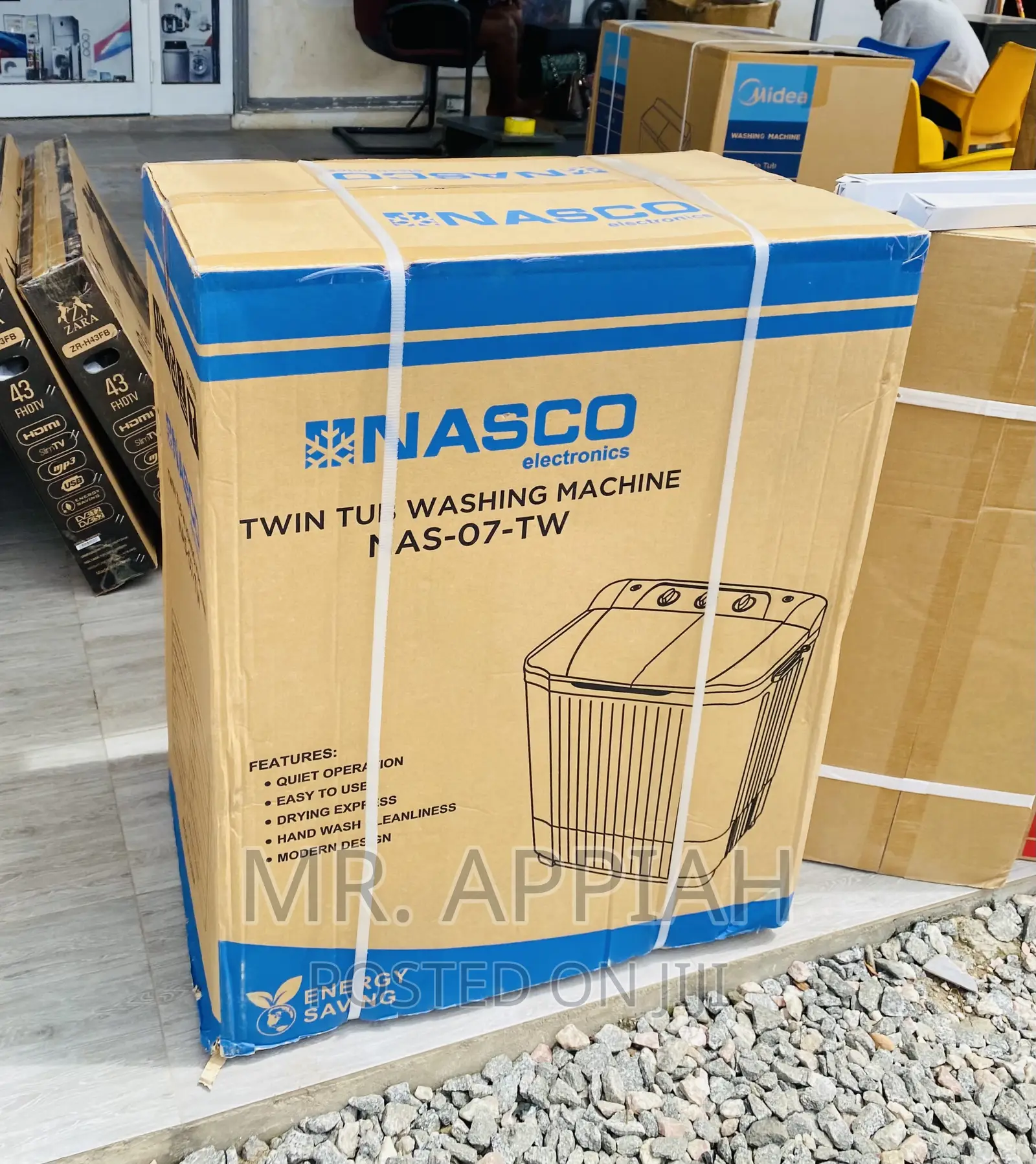 Brand New Nasco 7kg Twin Tap Electric Washing Machine.