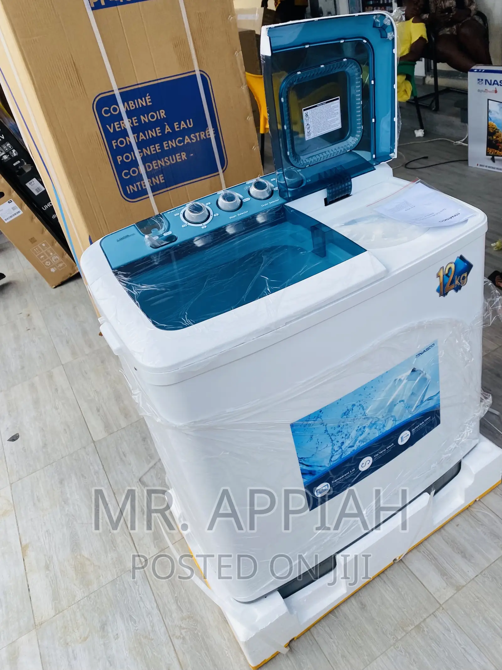 Brand New Nasco 12kg Twin Tap Electric Washing Machine.