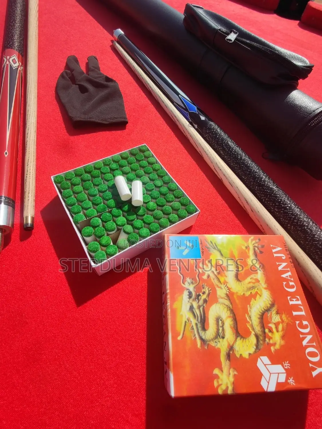 Adjustable Snooker Sticks, It's Bag and Glove