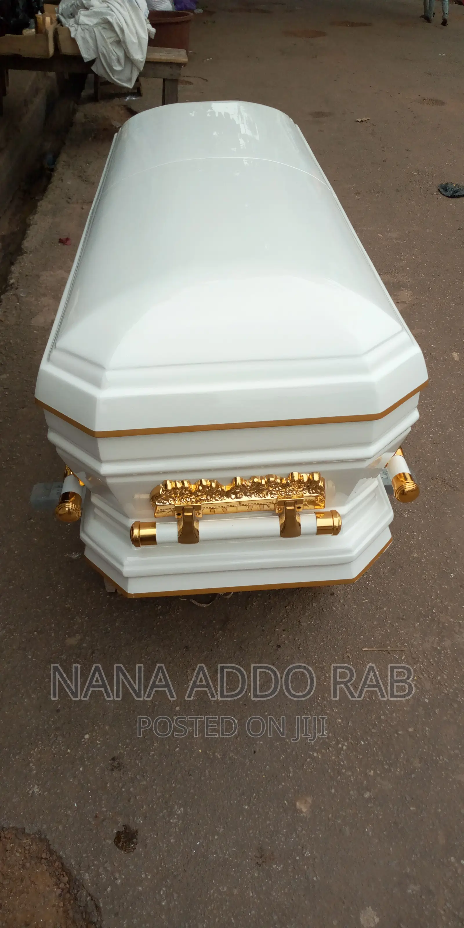All White Line Gold ,Gold Handles and a Good Interior Casket