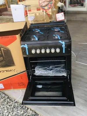 Ferre Glass Lid 60x60 Oven With Grill Black 4 Gas Burner
