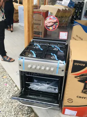 4 Gas Cooker Oven With Grill 60x60 Ferre Sliver Glass Lid