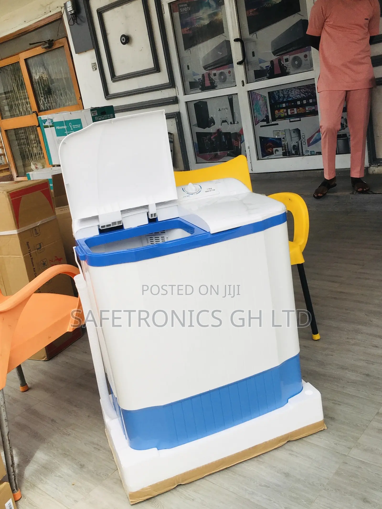7kg White/Blue Topload Nasco Semiautomatic Washingmachine