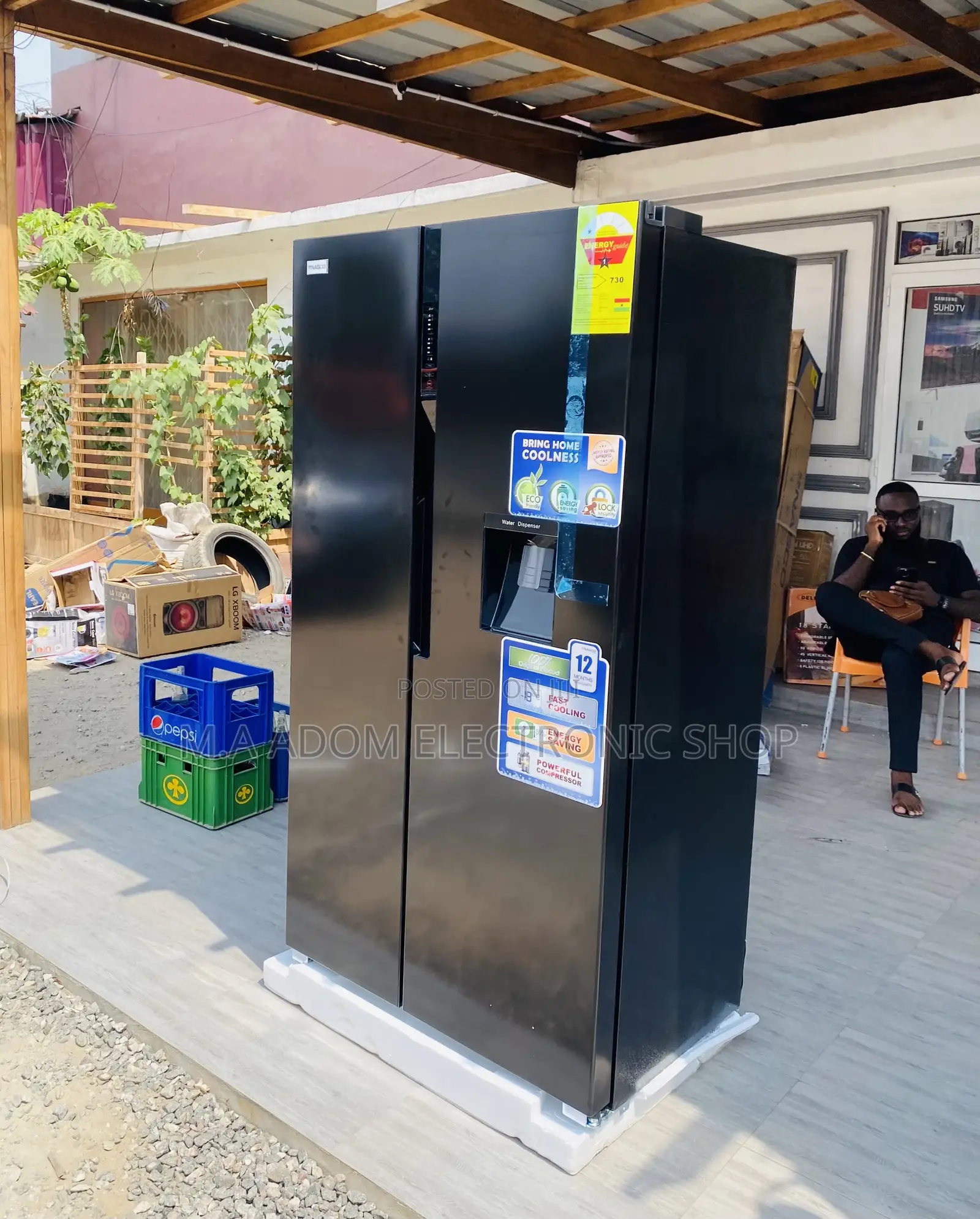 Well Design Nasco Nassb2-64s Side by Side Refrigerator,502L.