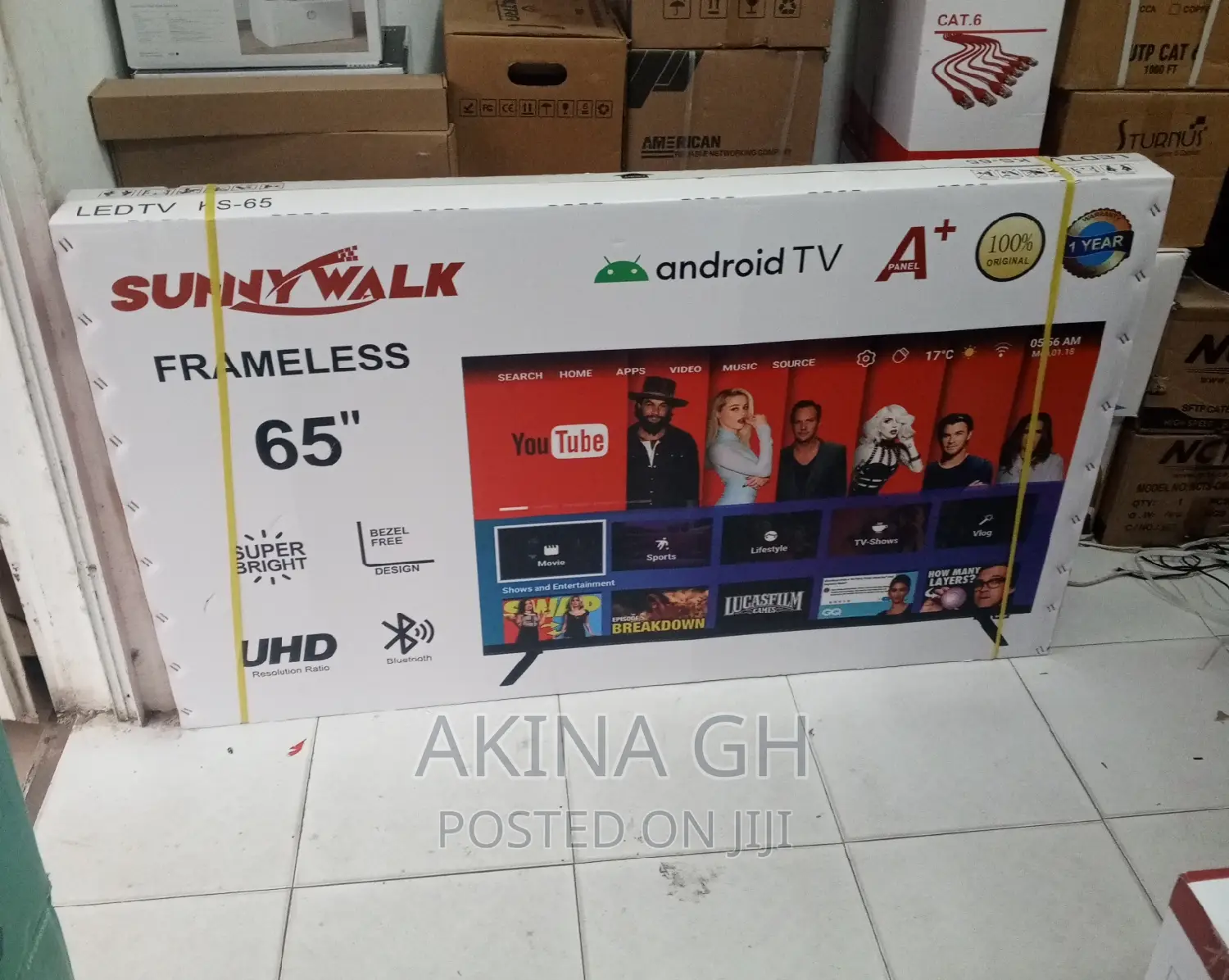 Sunny Walk 65 Inch Frameless Smart Android Tv