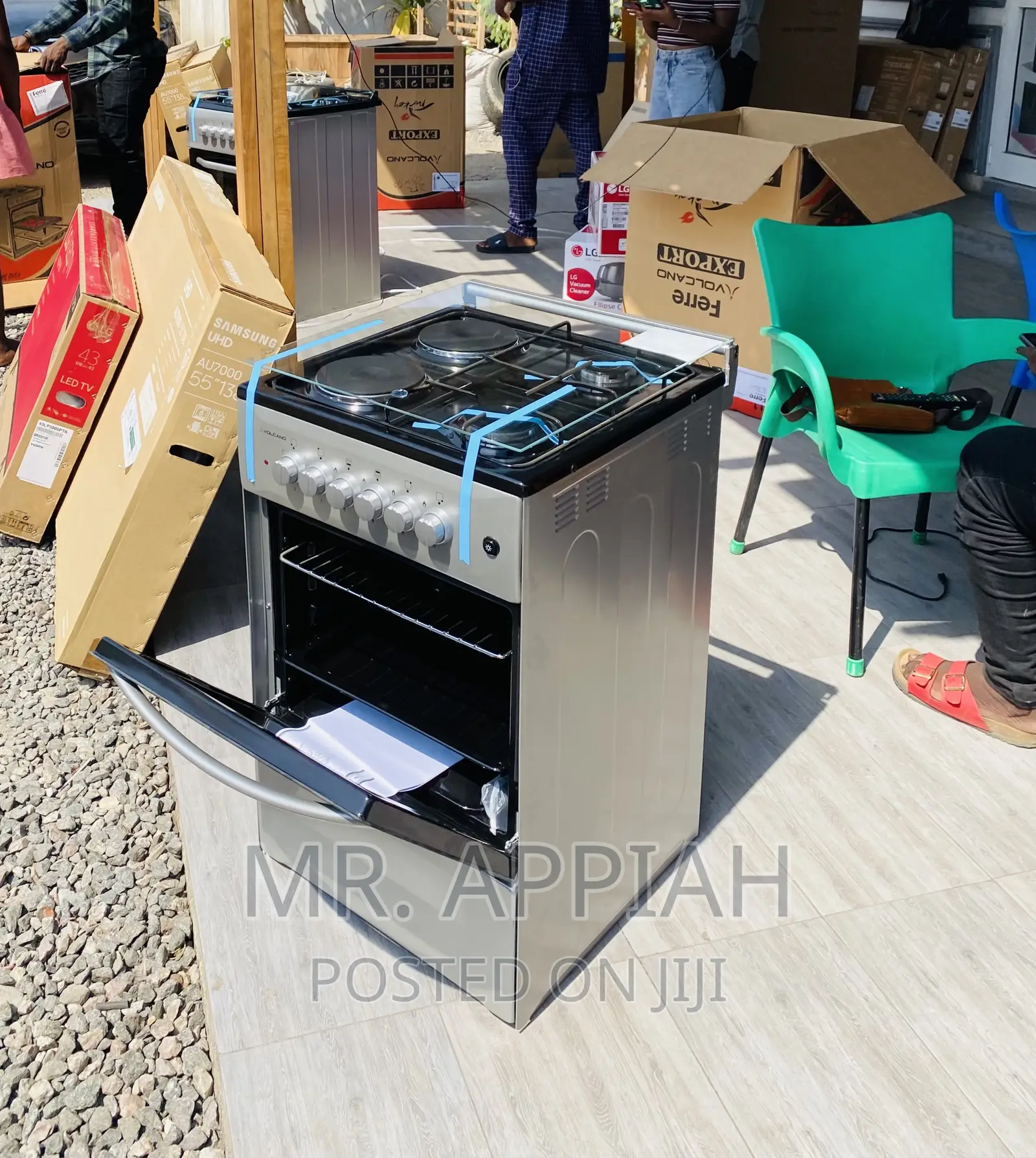 Authentic Volcano 50x50 2 Gas + 2 Electric Burner(Silver).