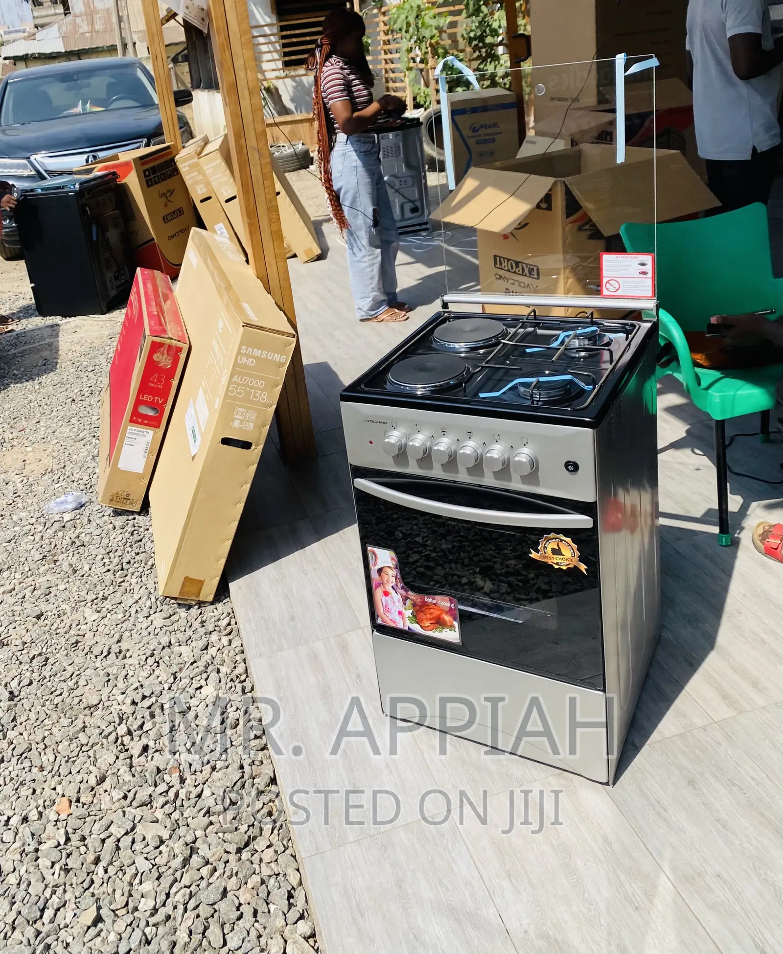 Lovely Volcano 50x50(Silver)2 Gas + 2 Electric Burner.