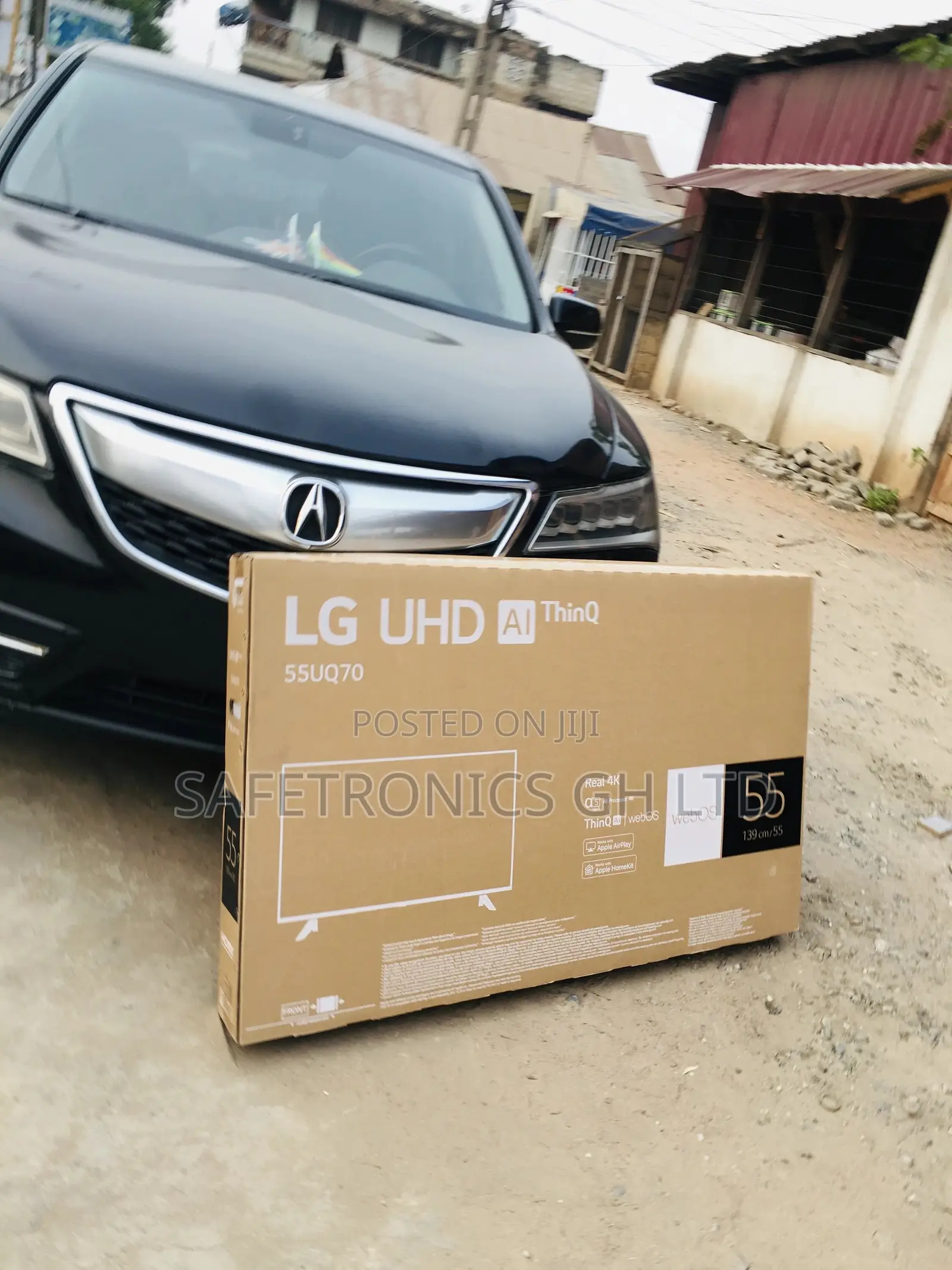 55 Inches Glossy LED LG UQ70 Smart Electric UHD Black Tv